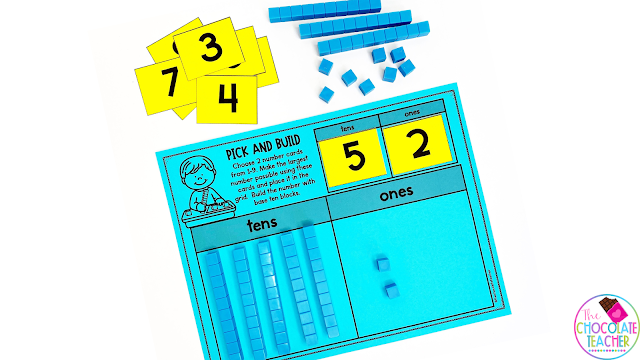Building numbers and comparing them using hands on activities like this will help students build on their number sense knowledge.