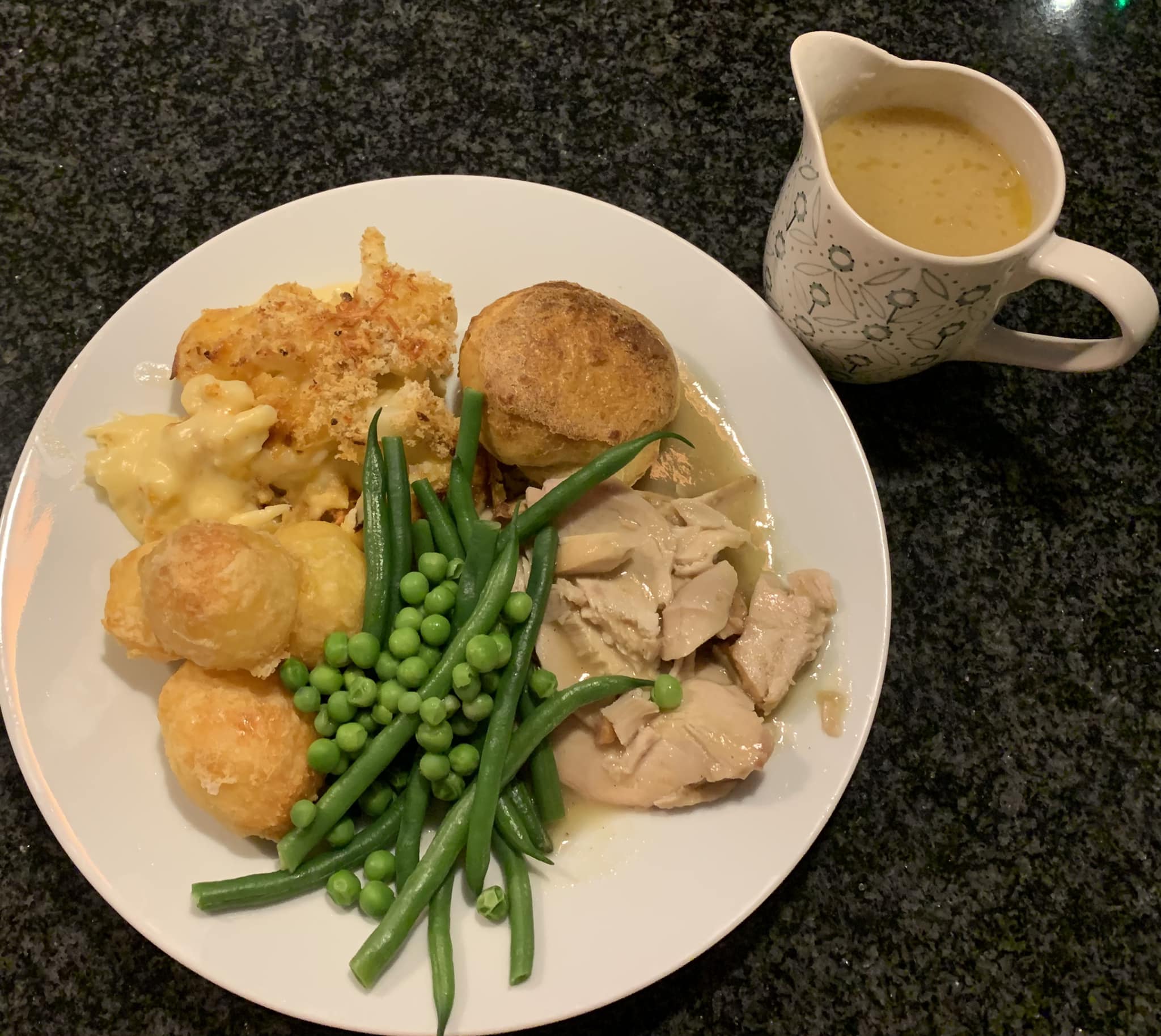 chicken gravy made from a summer roast recipe