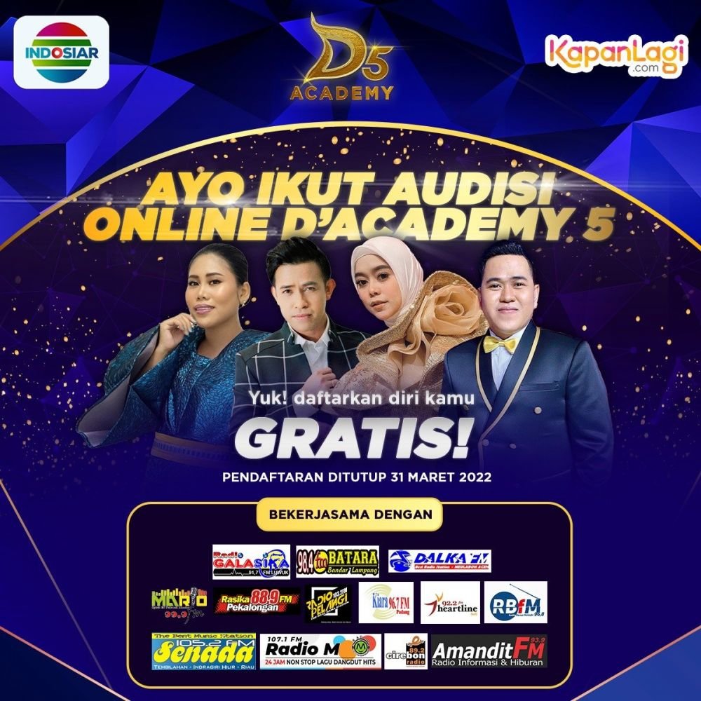 D'academy5 Indosiar is Back! Yuk Ikuti Audisi Onlinenya