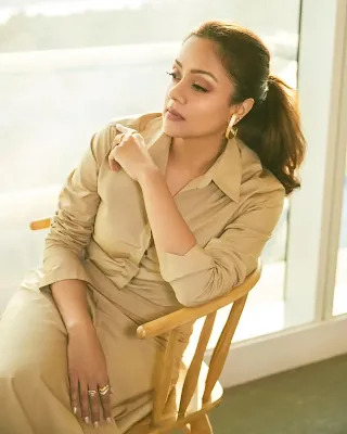 Jyothika looks stunning in her latest modern photoshoot, showcasing elegance and contemporary fashion with stylish outfits