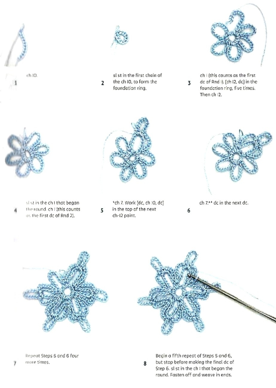 Christmas Crochet Snowflake Free Pattern Scheme 2