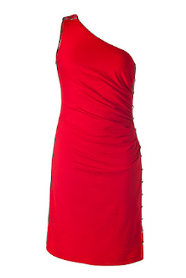 Scarlet Red One Shoulder Knit Dress