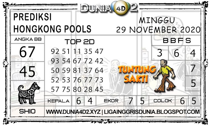 Prediksi Togel HONGKONG DUNIA4D2 29 NOVEMBER 2020