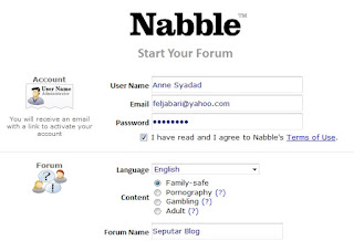 halaman utama situs nabble