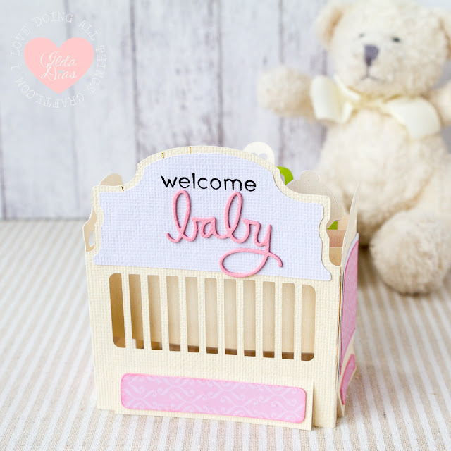 Baby Crib Box Card for Olive from SVG Cuts Tiny Miracle SVG Kit