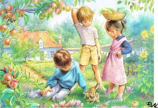 humour pommes verger enfants