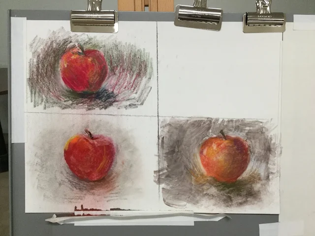 Demonstration for 3 different pastel pencil techniques