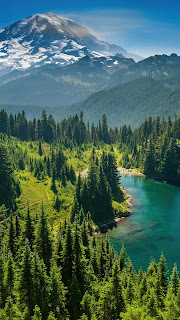 Desktop Wallpaper: lake, forest, mountain, scenery, landscape