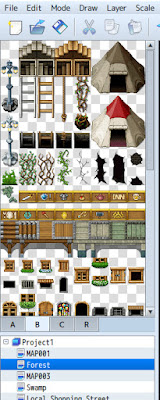 Tileset window example from a screenshot in RPG Maker MZ