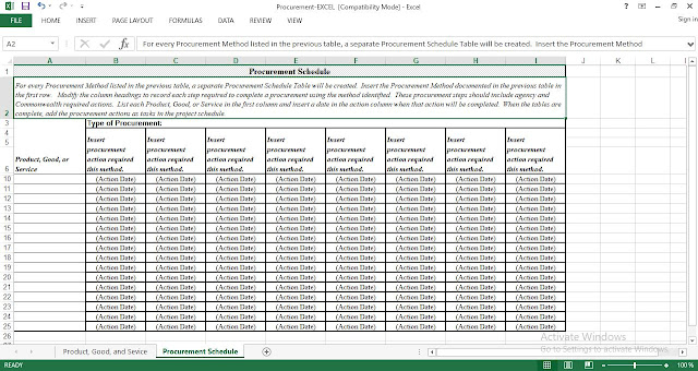 Download Procurement Plan and Schedule Template Excel