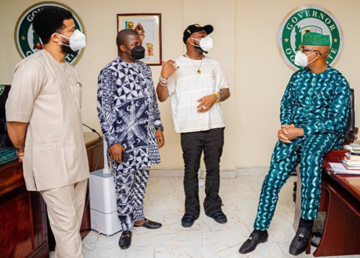 PHOTOS: Davido visits Ogun State Governor Dapo Abiodun