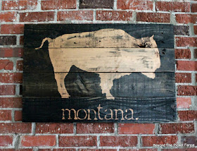 pallet sign, Montana, bison, copper paint, fusion mineral paint, http://bec4-beyondthepicketfence.blogspot.com/2016/06/montana-bison.html