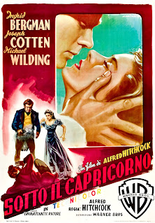 SOTTO IL CAPRICORNO. Cartel: 100 x 140 cms, Italia. Arte: Alfredo Capitani. Imprenta: Ind. Graf. N. Moneta, Milán. ATORMENTADA. Under Capricorn. 1949. Reino Unido. Dirección: Alfred Hitchcock. Reparto: Ingrid Bergman, Joseph Cotten, Michael Wilding, Margaret Leighton, Cecil Parker, Denis O'Dea, Jack Watling, Harcourt Williams, John Ruddock, Bill Shine, Victor Lucas, Ronald Adam, Francis De Wolff, G.H. Mulcaster, Olive Sloane, Maureen Delaney, Julia Lang, Betty McDermott.