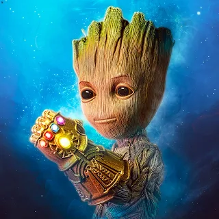 Baby Groot Gauntlet Desktop Wallpaper