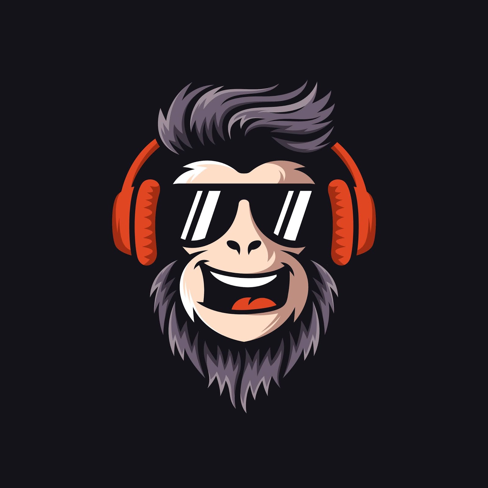 Cool Monkey Logo Design Vector Illustrator Veclogo
