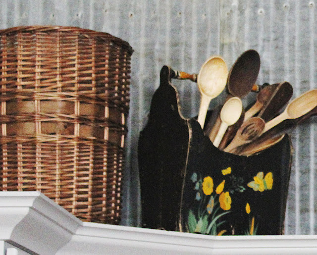 Thrift Store Finds for Above Kitchen Cupboards