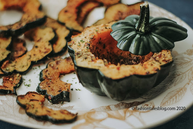 baked acorn squash on plate