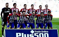 CLUB ATLÉTICO DE MADRID - Madrid, España - Temporada 2015-16 - Oblak, Savic, Gabi, Lucas, Torres y Godín; Griezmann, Saúl, Juanfran, Koke y Carrasco - ATLÉTICO DE MADRID 3 (Koke, Fernando Torres, Correa) GRANADA 0 - 17/04/2016 - Liga de 1ª División, jornada 33 - Madrid, estadio Vicente Calderón