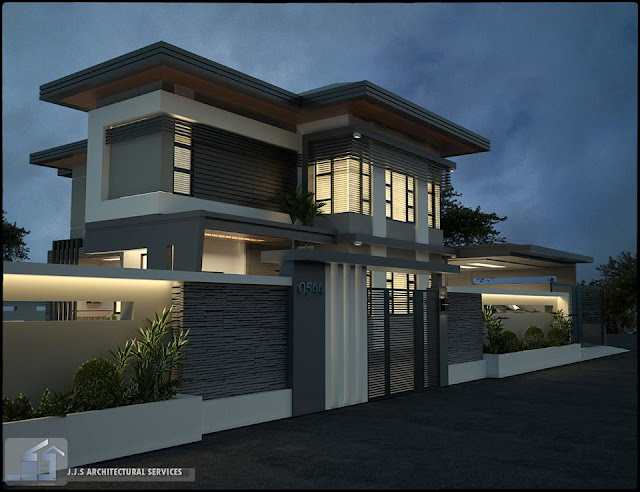 Desain rumah mewah minimalis modern 2 lantai