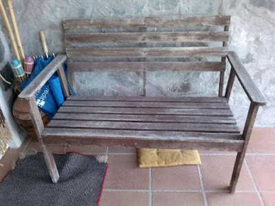 Antes de reciclar y redecorar un banco de jardín