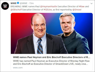 WWE Announces Paul Heyman and Eric Bischoff As Executive Directors