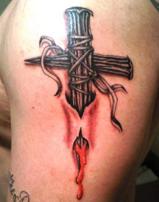 nail cross tattoos
