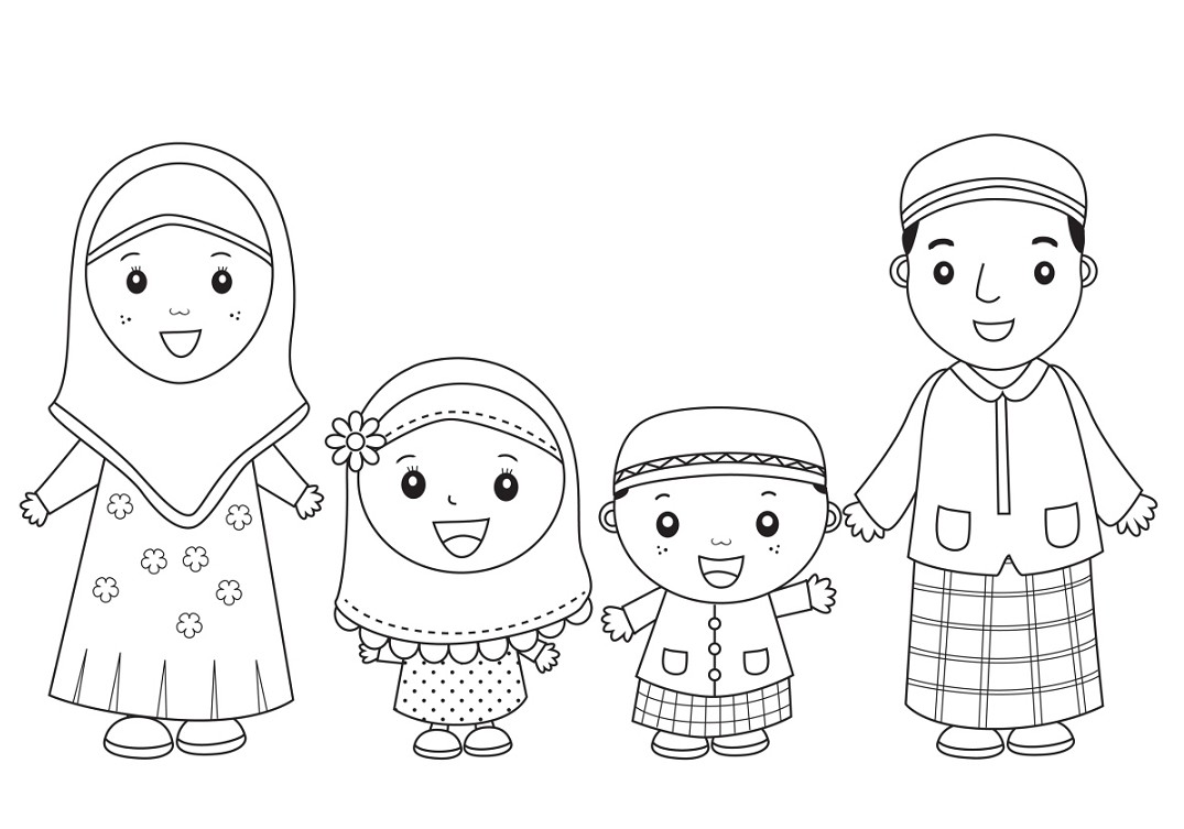 Contoh Gambar Untuk Mewarnai Anak Muslim  Terbaru 