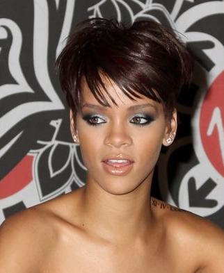 Rihanna Short Hairstyles With Bangs