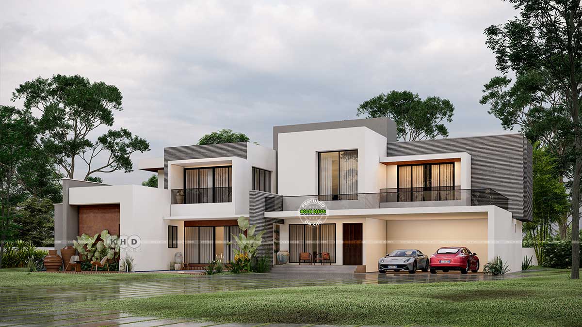 Left Side View of Modern Contemporary House