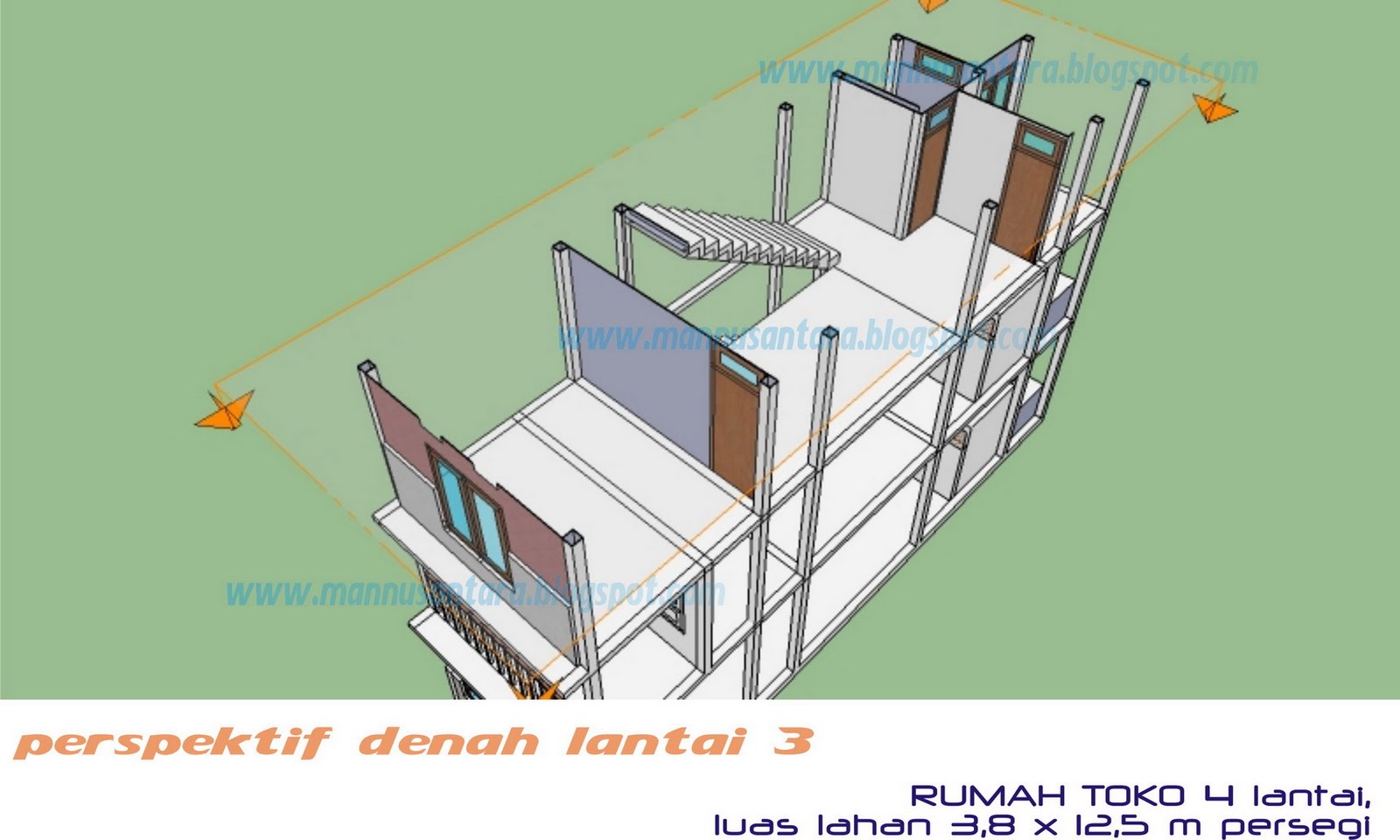 ManNusantara Design Indonesia Desain Rumah Toko Ruko Empat Lantai