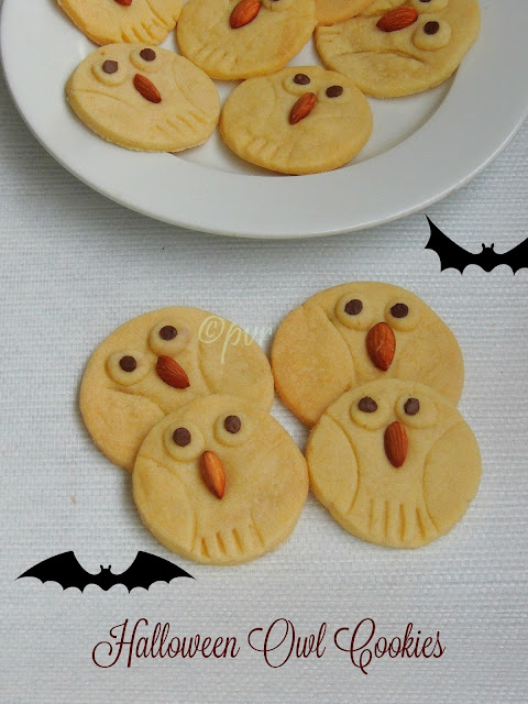 Halloween Owl Cookies, Owl Cookies, Eggless Owl cookies