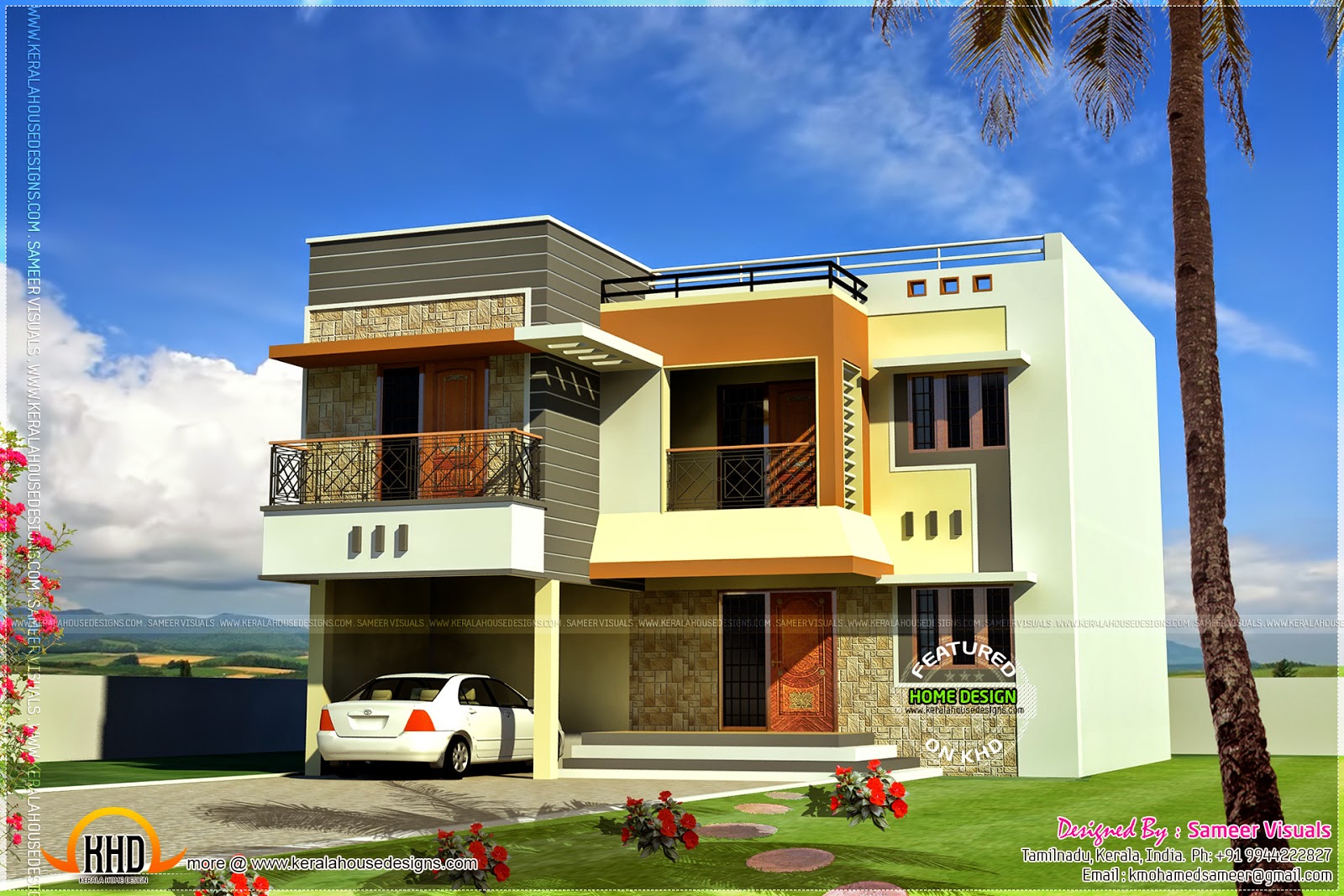 195 square meter modern home - Kerala home design and floor plans - House