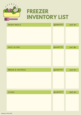 Freezer Inventory List - free printable