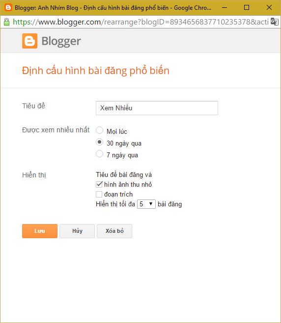 [Widget] Tạo Bài Đăng Phổ Biến Với Sao Vàng