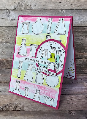 It's a Science stampin up watercolour background birthday card