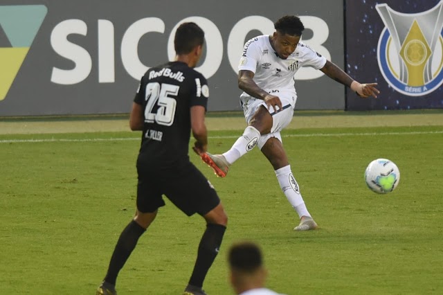 Santos sai na frente, desperdiça chances e cede empate ao Red Bull Bragantino