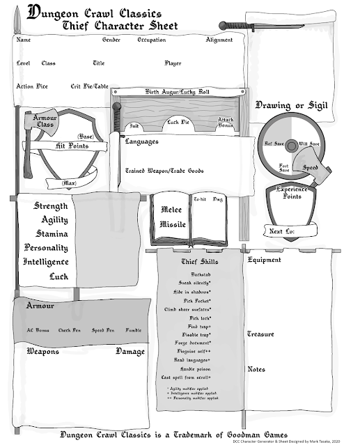 Dungeon Crawl Classics Thief Character Generator Version 4