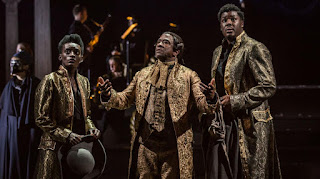 Sarah Amankwah, Hammed Animashaun, Lucian Msamati - Peter Schaffer's Amadeus - National Theatre - photo Marc Brenner