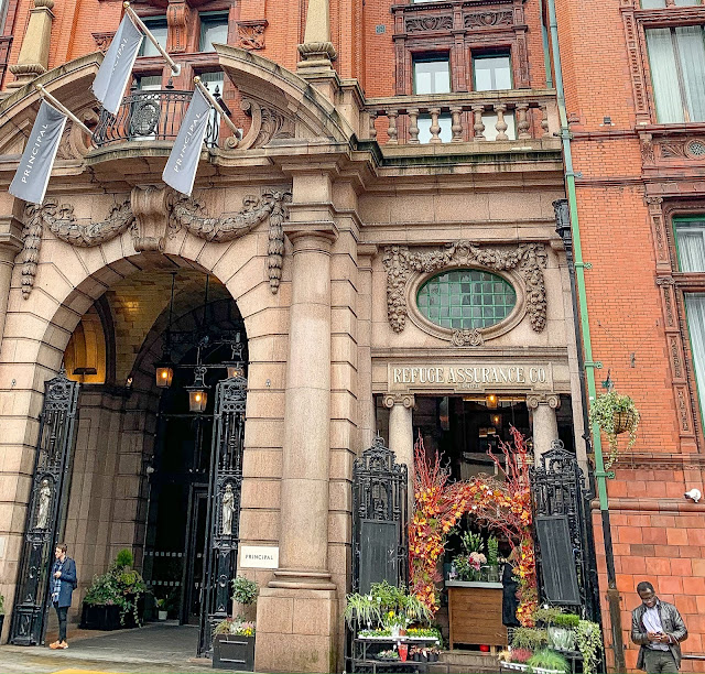 Principal Hotel Manchester Entrance and Flower Stall