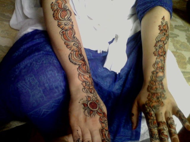 New Designs of Arabic Arm Henna Mehndi 2013