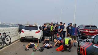 6 Pesepedah Tertabrak Mobil di Jembatan Baruyungan PIK