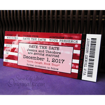 Concert ticket save the date