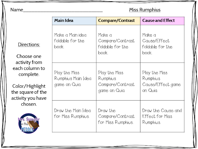 Choice boards and Menus help differentiate the instruction for struggling readers!  #teaching #middleschool #languagearts