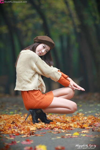 Park-Hyun-Sun-Autumn-Orange-Dress-03-very cute asian girl-girlcute4u.blogspot.com
