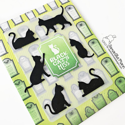 Black Cat's Hiss Card by Samantha Mann for Newton's Nook Designs, Halloween Card, Card Making, Die Cutting, #newtonsnook #newtonsnookdesigns #halloween #diecutting #cardmaking #halloweencard