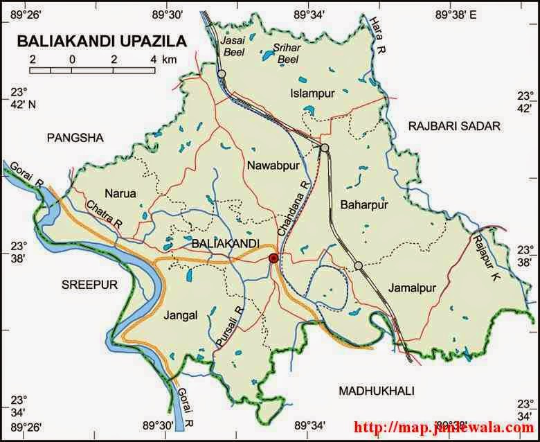 baliakandi upazila map of bangladesh