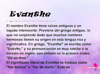 significado del nombre Evanthe