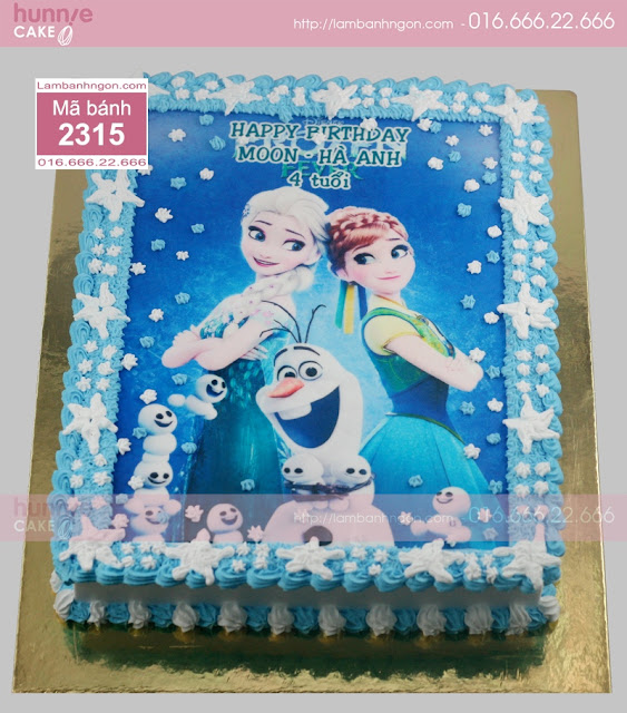 Bánh sinh nhật in hình Elsa Fever