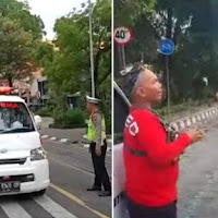 Polis saman pemandu ambulans bunyikan siren, pandu tergesa-gesa, langgar lampu isyarat merah