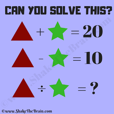 In this Mathematical Equations In Picture, your challenge is to find the value of the missing number which replaces question mark in the last equation